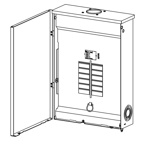 Product image for Siemens PNW1224B1100C 100A Main Breaker / Convertible Load Center, 12 Spaces / 24 Circuits, 1Phase 3Wire 120/240V, Copper Bus, NEMA-3R, Gray