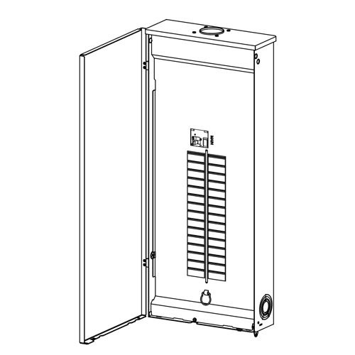 Product image for Siemens PNW3048B1200C 200A Main Breaker / Convertible Load Center, 30 Spaces / 48 Circuits, 1Phase 3Wire 120/240V, Copper Bus, NEMA-3R, Gray