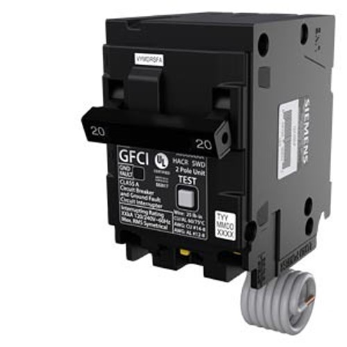 Product image for Siemens Q220GF BRKR QPFB GFCI 5mA 2P 24