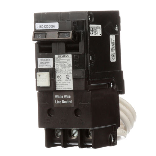 Siemens QF215A 2-Pole 15 Amp 120/240 VAC Plug-In Ground Fault Circuit ...