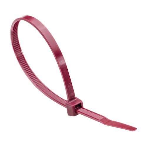Product image for Southwire BL4MAH-C 4.1" Burgandy Air Handling Cable Tie, Plenum Rated, 18lb Tensile Strength (100/Bag)