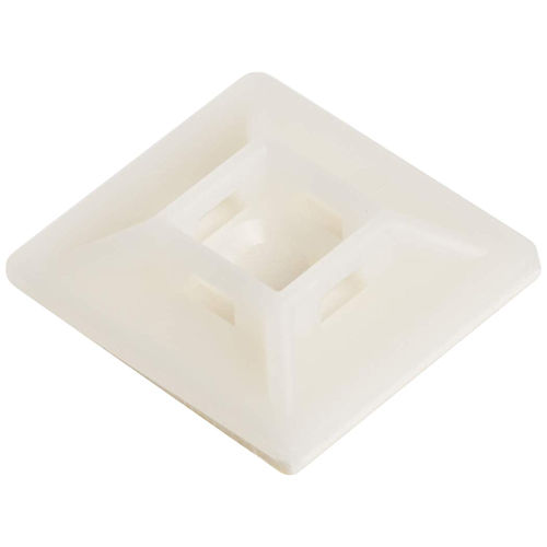 Product image for Southwire BLMPM9-C 3/4" x 3/4" Natural White Cable Tie Mounting Pad w/ Rubber Adhesive, 4-Way Entry (100/Bag)