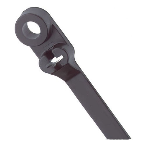 Product image for Southwire BL14SMH0-C 14.6" Black UV Cable Tie w/ Mounting Head, Indoor/Outdoor, 50lb Tensile Strength (100/Bag)