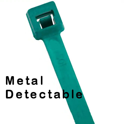 Product image for Southwire BL14SMD-C 14.6" Teal Metal Detectable Cable Tie, Indoor, 50lb Tensile Strength (100/Bag)