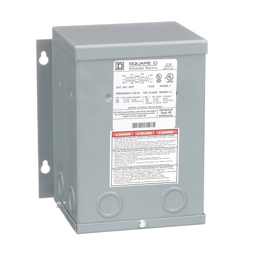 Product image for Square D 1S1FSS 1 kVa 240 x 480 VAC Primary 120/240 VAC Secondary Dry Type General Purpose Transformer