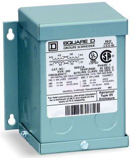 Product image for Square D 500SV51B 0.5 kVa 600 VAC Primary 120/240 VAC Secondary Dry Type General Purpose Transformer