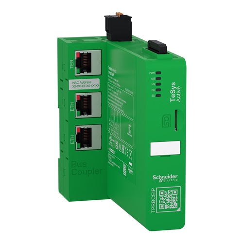Product image for SQUARED TPRAN2X1 Analog IO Module, Bus Coupler, TeSys Island, 24VDC, Ethernet Switch (EtherNet IP / Modbus TCP)