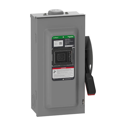 Product image for Square D H363NRB 100A Heavy Duty Safety Switch, Fusible, 600V, 3-Pole, Neutral Installed, Type 3R