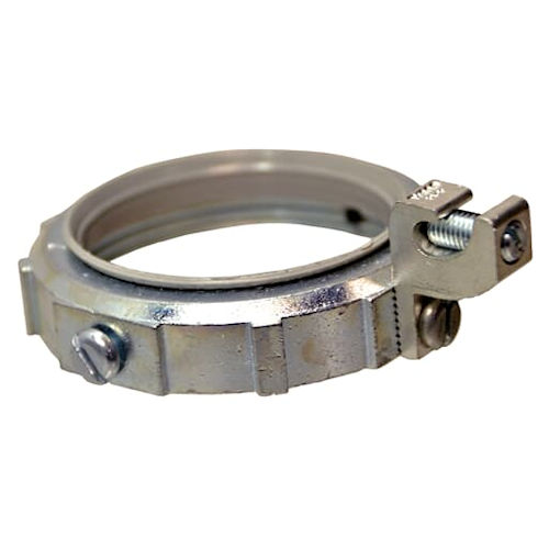 Product image for Steel City BG802L 3/4" Insulated Grounding Bushing, Rigid/IMC, Die-Cast Zinc, Aluminum Lay-In Lug