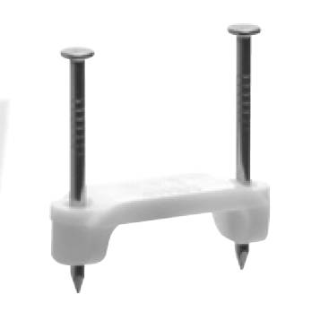 Product image for Sturgeon Bay RA-1455P 3/4" 2-Nail Plastic Cable Strap, NM/UF, White (100/Bag)