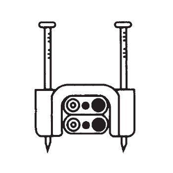 Product image for Sturgeon Bay RA-1588/2 1/2" 2-Nail Plastic Cable Stacker Strap, (2) NM/UF Cables, Tan (50/Box)