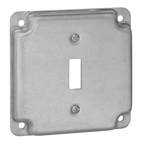Product image for Steel-City RS9 4" Square Surface Cover, (1) Toggle Switch, 1/2" Deep, Steel