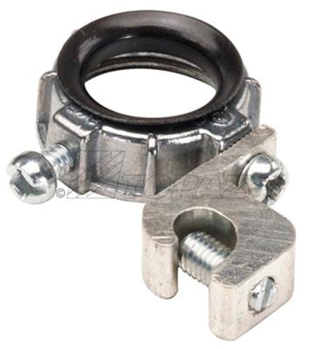 Product image for Topaz Corp 333 1 Inch Die-Cast Zinc Rigid/IMC Insulated Grounding Bushing with Aluminum Lay-In Lug