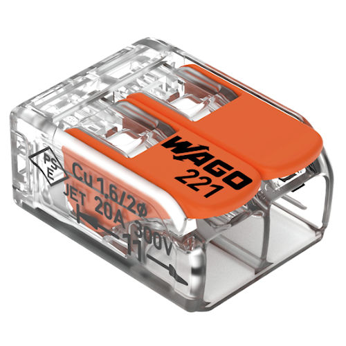 WAGO 221-412 (221-412/K194-4045) 2 PORT LEVER NUT 100PC BOX