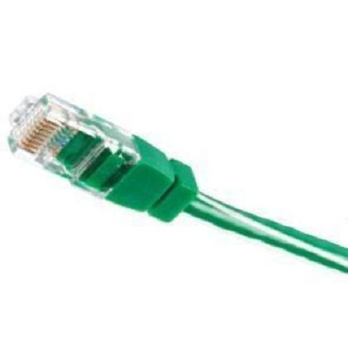 Product image for Wattstopper LMRJ-01 24AWG 4pr Non-Plenum Rated DLM Local Network Cable, 6" Length, RJ45 Connectors, Green Jacketed