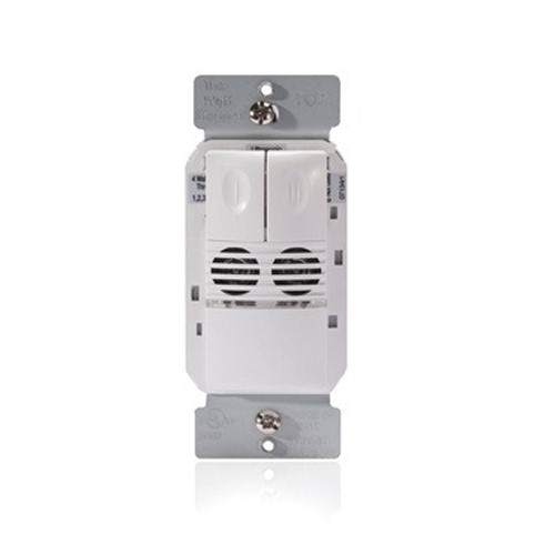 Product image for Wattstopper UW-200-W 120/277 VAC 50/60 Hz White Dual Relay Ultrasonic Wall Switch Occupancy Sensor
