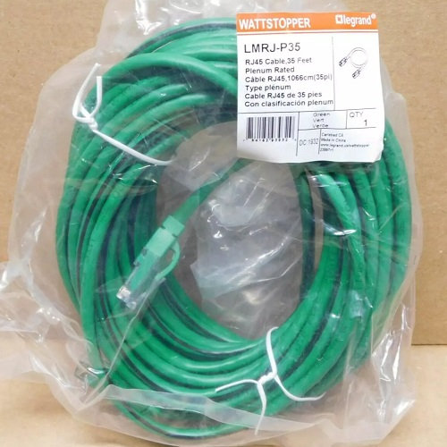 Product image for Wattstop LMRJ-P35 35FT, RJ45, Green