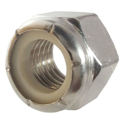 Product image for Star Stainless Screw Company 38NYLN 3/8 Inch Stainless Steel Nylon Lock Nut