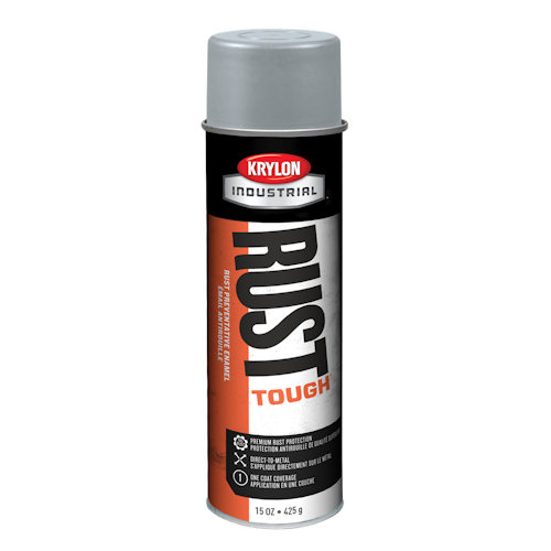 Product image for Krylon R00839 Gray Industrial Rust Tough Acrylic Enamel Light Machinery Spray Paint