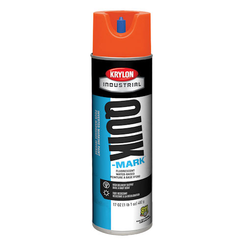 Product image for Krylon S03650 17 oz Red and Orange Fluorescent Industrial Inverted Marking Paint