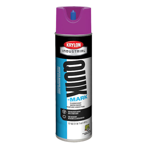 Product image for Krylon S03715 17 oz Purple Fluorescent Industrial Inverted Marking Paint