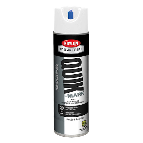 Product image for Krylon S03900 17 oz Utility White Solvent Based Industrial Inverted Marking Paint