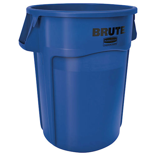 Product image for Rubbermaid FG264360BLUE 44gal BRUTE Vented Trash Receptacle, Round, Blue