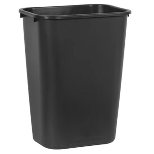 Product image for Rubbermaid FG295700BLA Large Rectangular Wastebasket, 41 Quart, Plastic, Black