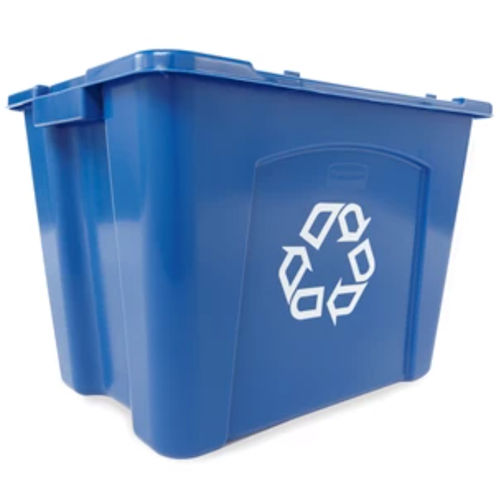 Product image for Rubbermaid FG571473BLUE 14gal Recycling Box, Resin, Blue