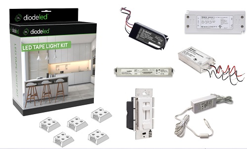 Product image for DIOLED DI-KIT-24V-BC2ODBELV60-3000 LED TAPE LIGHT KIT