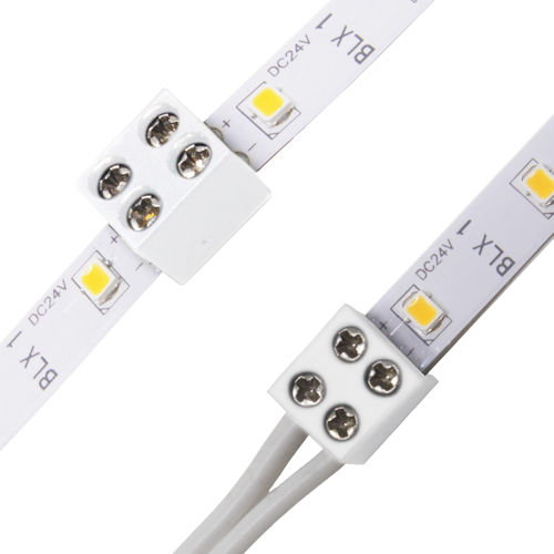 Product image for Diode LED DI-TB-CONN-TTT Tape Light Terminal Block Connector, Tape-to-Tape, 8mm, Screw Down, White