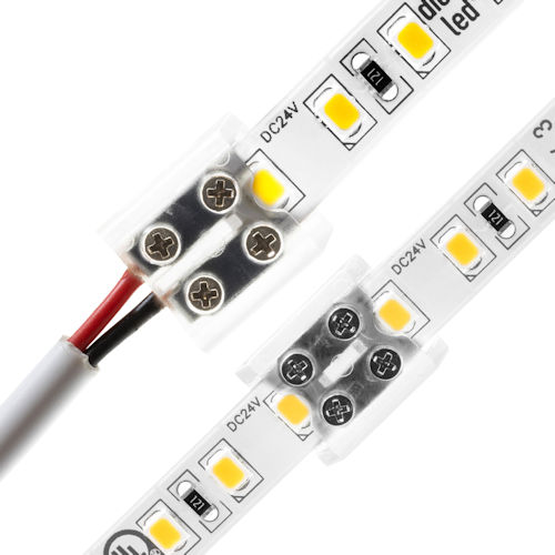 Product image for Diode LED DI-TB8-60SPL-TTW-1 Tape Light Terminal Block, 8mm Lead Wire Attached (Tape to Wire), 60" 20 AWG Splice Wire, White