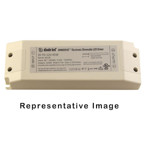 Product image for Diode LED DI-TD-12V-30W Omnidrive® 12V LED Electronic Dimmable Driver, 2.50A Full Load Output, 30W Power, Indoor IP40