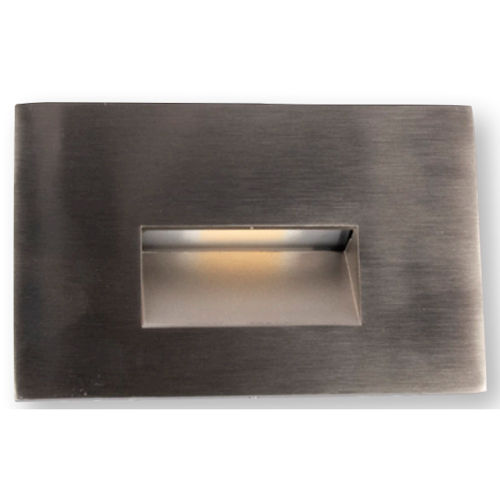 Product image for GM Lighting GSL-H-BN 120V LED Step Light, Horizontal Scoop, 145 Lumens, 3000K, Brushed Nickel Finish