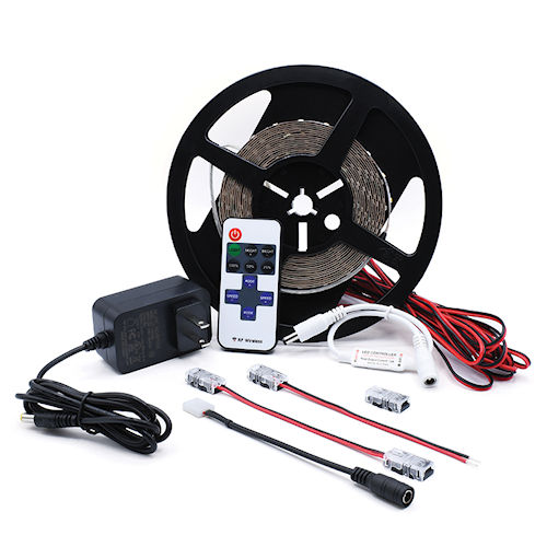 Product image for GM Lighting KT-LE24V15-40K16A LEDTask™ Tape Lighting Kit, 1.5W/ft, 4000K, 149 Lumens, 80+ CRI, 16ft-4" Length