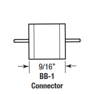 Product image for GM Lighting LARC6-BB-1-W Rigid Bar to Bar Connector, for LARC6 Undercounter Lightbar, White