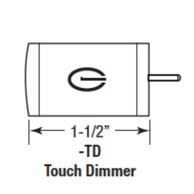 Product image for GM Lighting LARC6-TD-W Rigid Inline Touch Dimmer, for LARC6 Undercounter Fixture - White