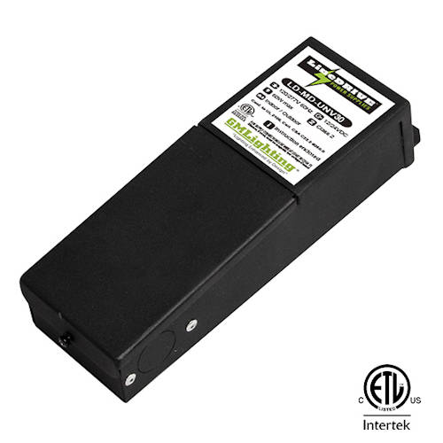 Product image for GM Lighting LD-MD-UNV30 12/24VDC 30W LED Magnetic Dimmable LineDRIVE Power Supply, 120/277V Input