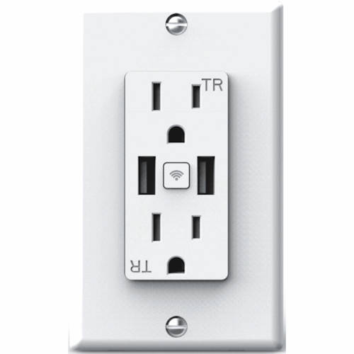 Product image for GM Lighting SHWO LUXcontrol™ Smart 2.4 WiFi Outlet, 120V, White