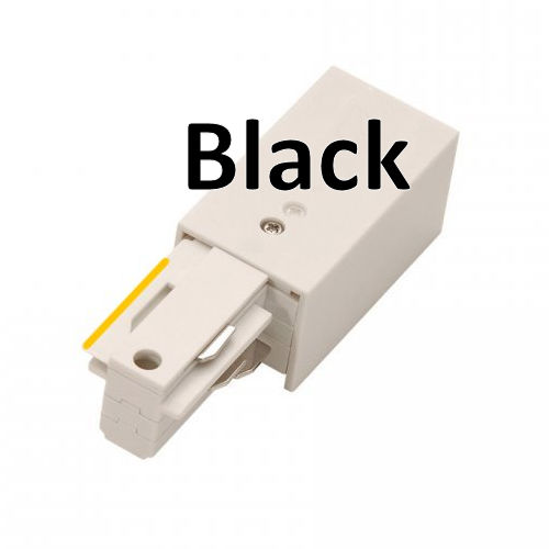 Product image for WAC Lighting WEDL-BK W-Track Live End Connector, Left, 120V, Black