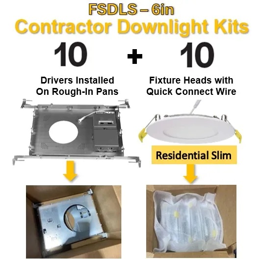 HLC FSDLS6FR12-CCT-LED-PAN-KIT-A 6IN ROUGH IN PAN W/ DRIVER FOR 6IN ...