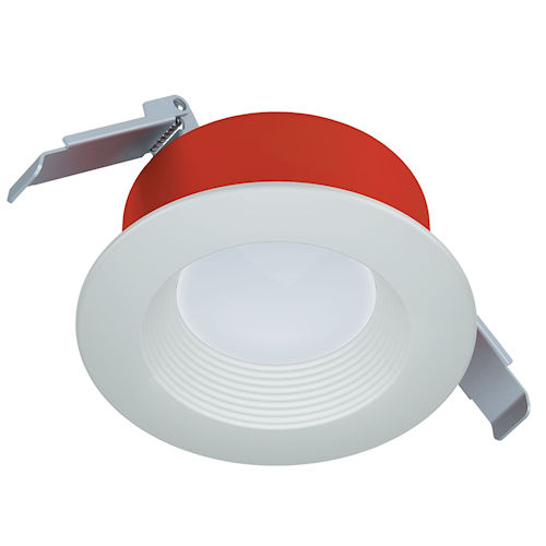 Product image for Halo RLFRC4FS 4" Round LED Fire Rated Recessed Baffle Canless Downlight, 1000 Lumens, 2700K-5000K Selectable, 120V, Matte White Finish