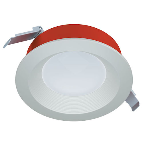 Product image for Halo RLFRC6FS 6" Round LED Fire Rated Recessed Baffle Canless Downlight, 1400 Lumens, 2700K-5000K Selectable, 120V, Matte White Finish