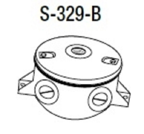 Product image for Current S-329-B Cast Round Box, 4 1/2" Side Hubs, 1 1/2" Back Hub, Natural Aluminum Finish