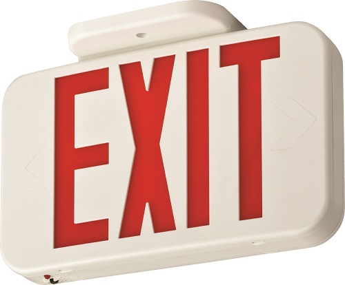 LITHONIA EXRG-EL-M6 PLASTIC EMERGENCY EXIT SELECTABLE GREEN OR RED LETTERS