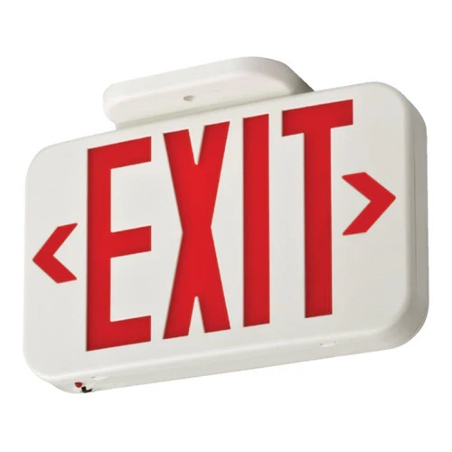 Product image for Lithonia EXRG-M6 LED Exit Sign, Switchable Red / Green Lettering, 120-277V AC Only, Thermoplastic White Housing