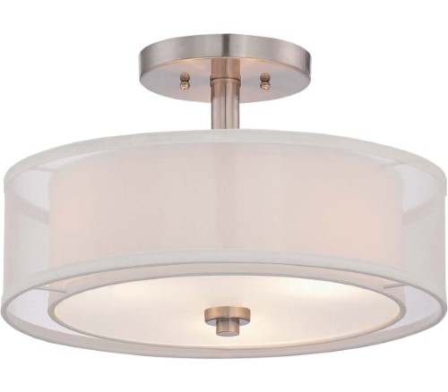 Product image for Parsons Studio 3 Light Semi-Flush Mount - Brushed Nickel