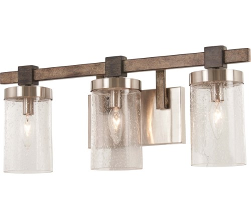 Product image for Bridlewood 3 Light Vanity - Stone Gray/Brushed Nickel