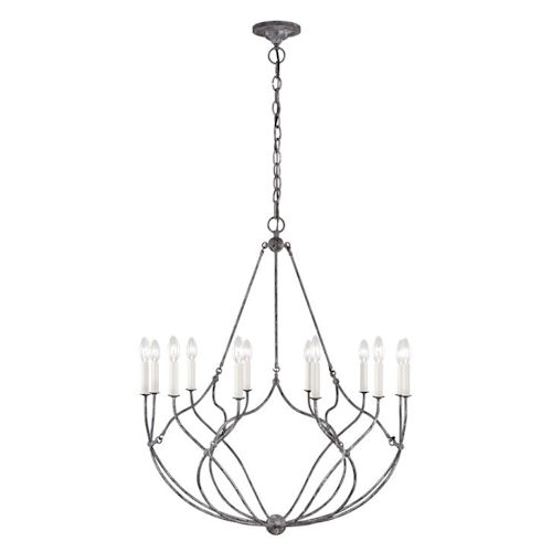 Product image for Murray Feiss CC11212WGV Richmond 12-Light Medium Chandelier, 60W Torpedo, Weathered Galvanized
