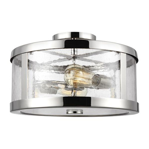 Product image for Murray Feiss SP341PN Harrow 2-Light Semi-Flush Mount Fixture, 60A19, Polished Nickel